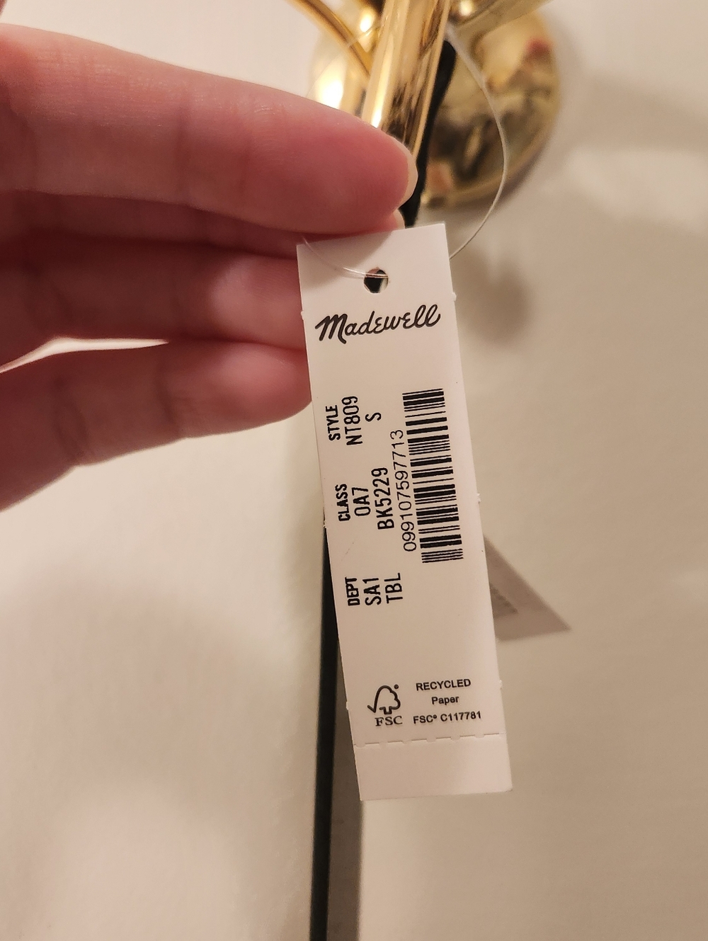 NWT Madewell Sculptural Belt Black Leather Size Small - Picture 4 of 5